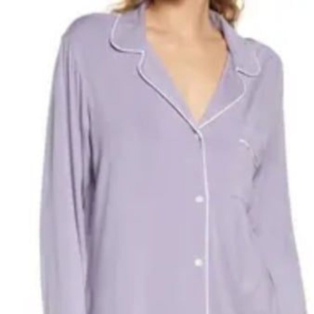 Nordstrom Moonlight Eco Long Sleeve Pajama Set Purple Gauze Lavender NWT S